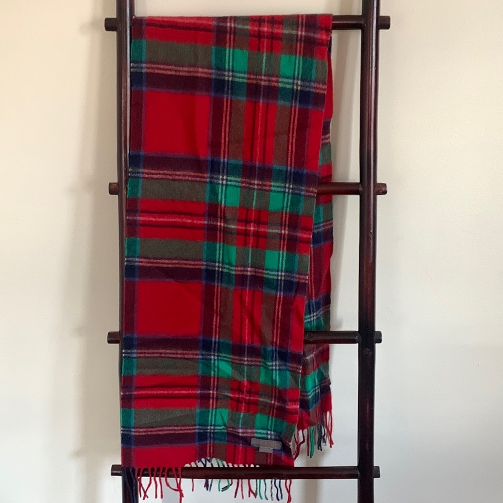 Louisa perini plaid cashmere scarve red plaid